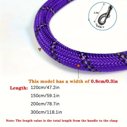 Reflective Dog Leash With Comfortable Padded Handle - Double Heavy Duty Traction Rope For Strong Dogs - Enhance Safety And Control