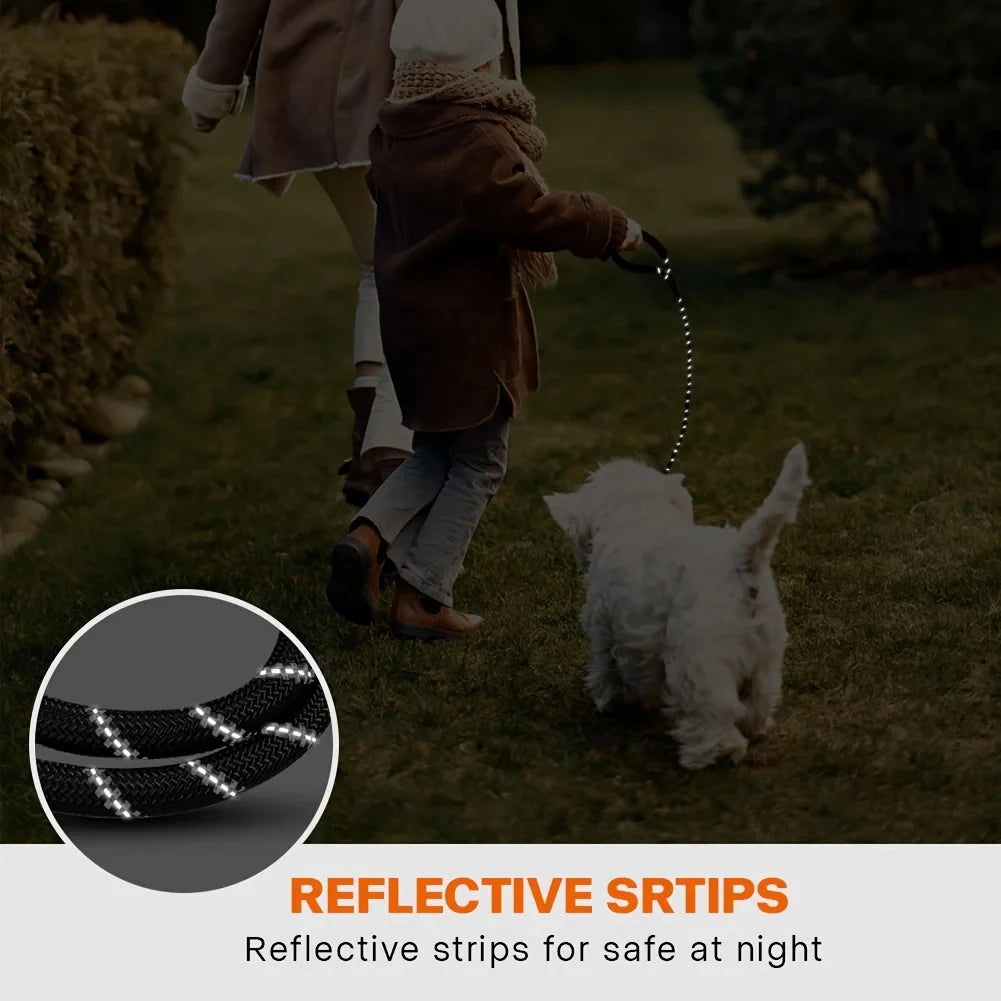 Reflective Dog Leash With Comfortable Padded Handle - Double Heavy Duty Traction Rope For Strong Dogs - Enhance Safety And Control
