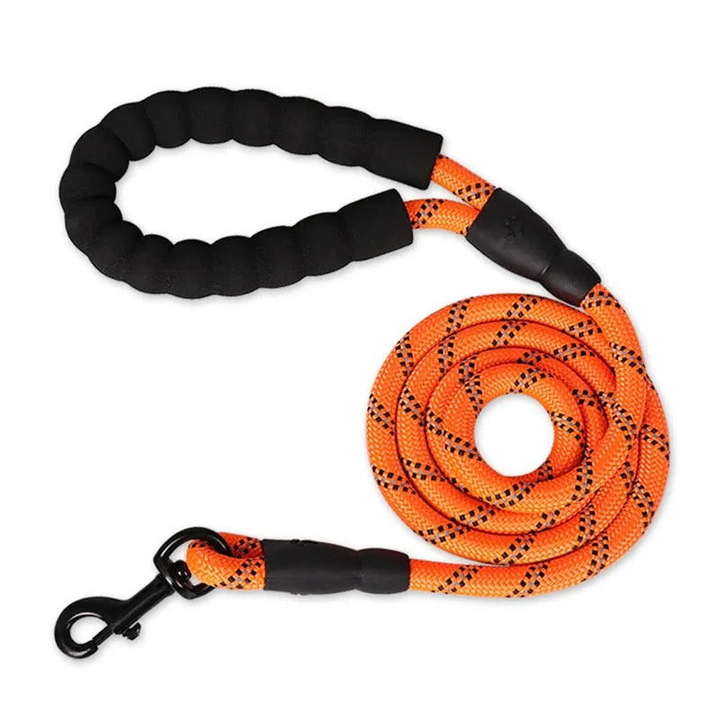 Reflective Dog Leash With Comfortable Padded Handle - Double Heavy Duty Traction Rope For Strong Dogs - Enhance Safety And Control