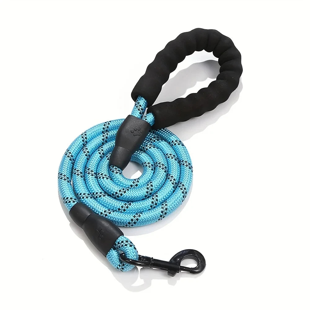 Reflective Dog Leash With Comfortable Padded Handle - Double Heavy Duty Traction Rope For Strong Dogs - Enhance Safety And Control